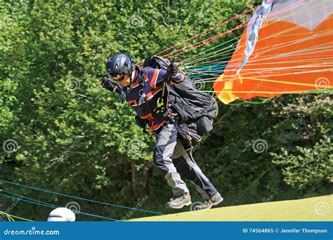 Paraglider launching stock image. Image of paragliding - 74564865