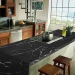 Buy KING WORLD EMPIRE Marble Contact Paper Matte Black Peel and Stick Kitchen Countertops Paper ...