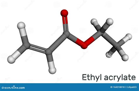 Ethyl Acrylate Molecule. Molecular Model Stock Illustration - Illustration of stick, rendering ...