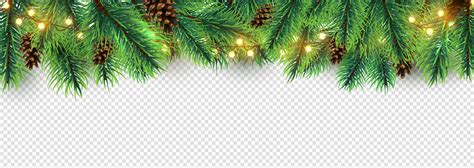 Christmas border. Holiday garland isolated on transparent background ...