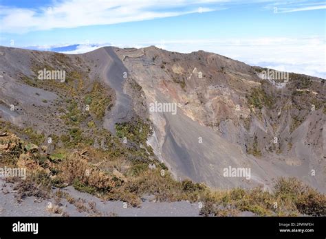 Costa Rica. Irazu Volcano National Park (Spanish: Parque Nacional Volcan Irazu). View of volcano ...