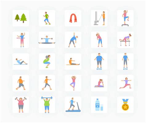 Fitness Flat Vector Icons S12082102 | Infografolio