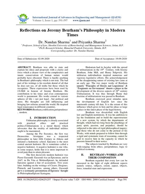 Reflections On Jeremy Bentham S Philosophy in Modern Times | PDF | Utilitarianism | Hedonism