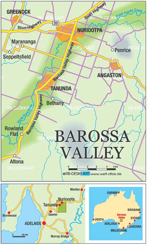 Map of Barossa Valley (Region in Australia) | Welt-Atlas.de