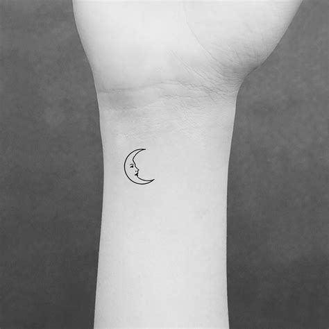 Crescent Moon Face Temporary Tattoo (Set Of 3) | ubicaciondepersonas.cdmx.gob.mx