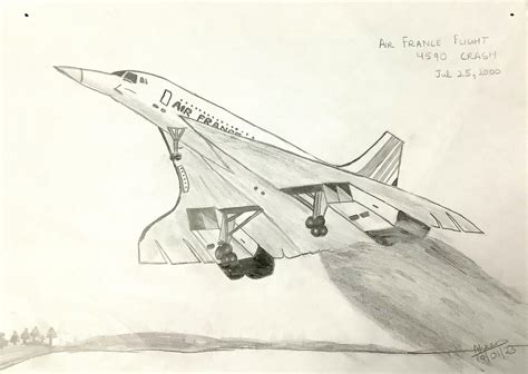 Here’s another drawing: A depiction of the Concorde Air France flight ...