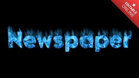 Newspaper | Blue Fire | Text Effect Generator