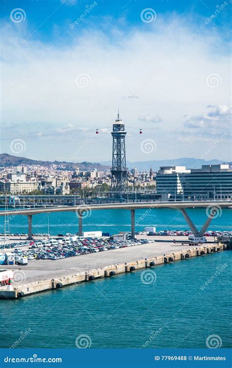 Barcelona port editorial stock photo. Image of access - 77969488