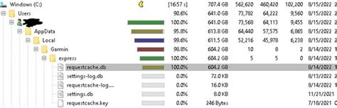 Is there a known issue with Garmin Express requestcache.db being over ...