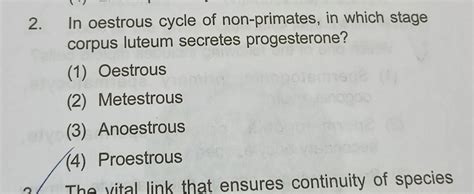 Please explain the steps of oestrous cycle - Biology - The Fundamental Unit of Life - 16583913 ...