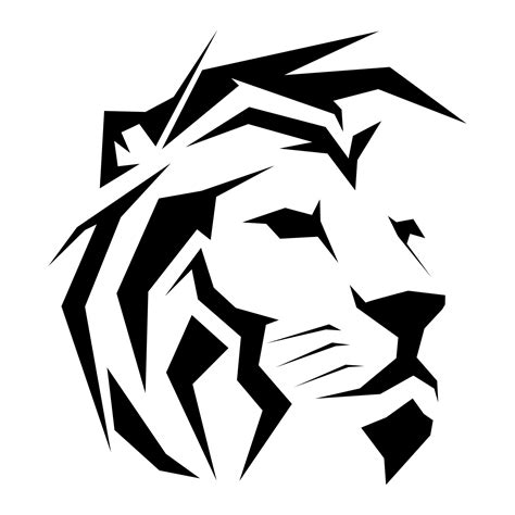 Simple logo silhouette geometric lion head sharp gaze 15733481 Vector Art at Vecteezy