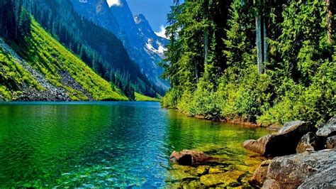 mountains landscapes nature trees forest rivers land 1920x1080 Nature ...