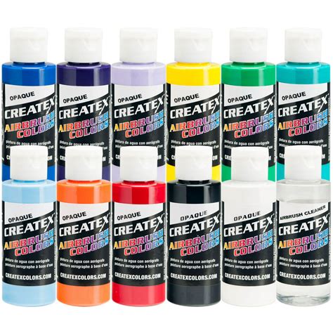 Createx 11 COLOR OPAQUE SET Airbrush Paint Colors - Walmart.com ...