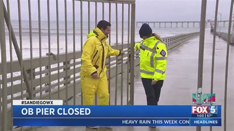 Ocean Beach Pier Closed Due To Storm - YouTube