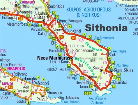 Sithonia road map | Greece travel guide, Halkidiki, Halkidiki greece