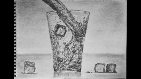 Glass of Water | Realistic Pencil Drawing - YouTube