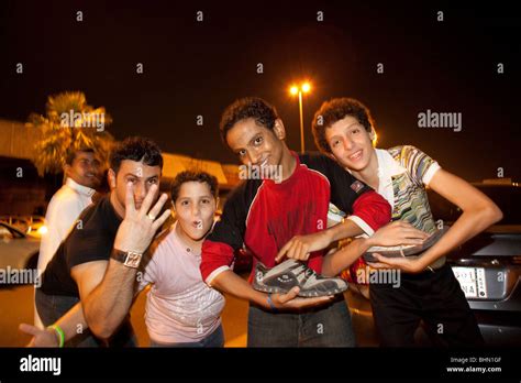 Nightlife Jeddah Saudi Arabia Arabian boys youth Stock Photo, Royalty ...