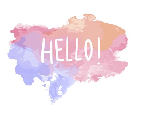 The word hello on a watercolor vector - Download Free Vectors, Clipart Graphics & Vector Art