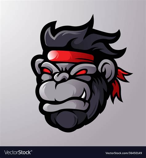 Gorilla cartoon mascot logo Royalty Free Vector Image