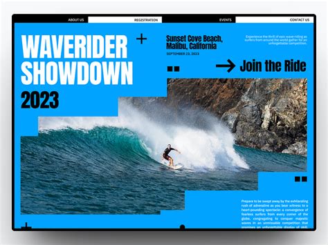 Waverider Surfing Tournament - Website Design by Ashwin Pradeep Kumar on Dribbble