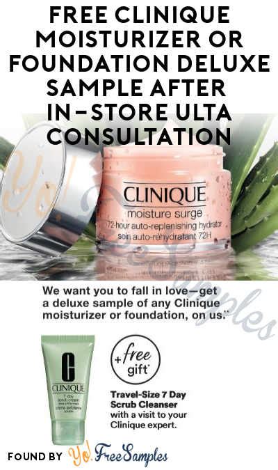 FREE Clinique Moisturizer or Foundation Deluxe Sample After In-Store Ulta Consultation