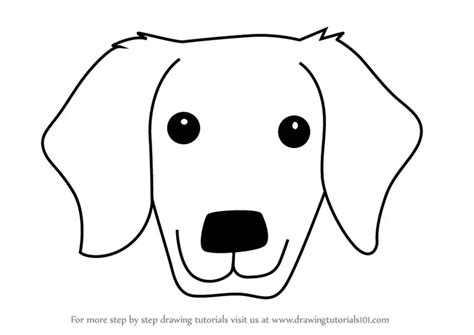 How to Draw a Golden Retrivever Dog Face for Kids (Animal Faces for Kids) Step by Step ...