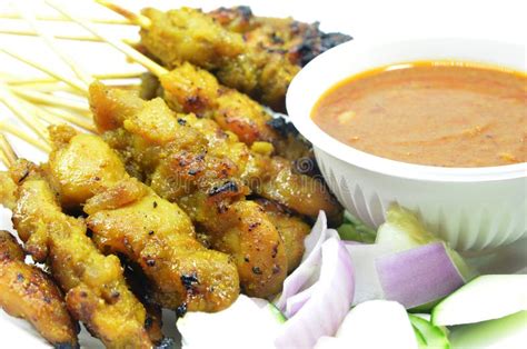 Chicken Satay. Traditional Malay Food Stock Image - Image of indonesian ...