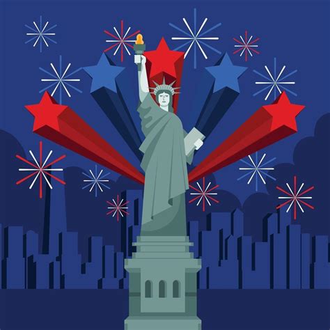 Fourth of July Celebration Around Statue of Liberty 2383578 Vector Art at Vecteezy