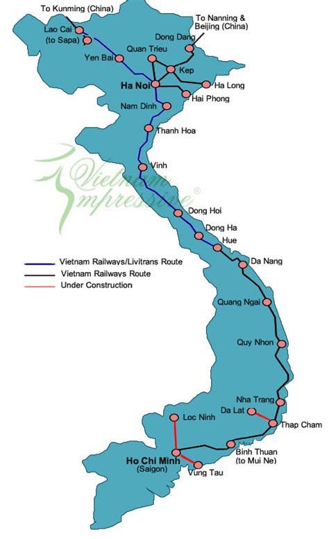 Vietnam complete train map - for your easy reference