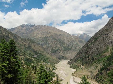 Bhagirathi River Flowing through Hills in Gangotri Stock Image - Image ...