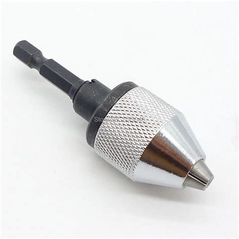 0.3 6.5mm Keyless Drill Chuck Adapter Converter 1/4" Hex Shank Keyless ...