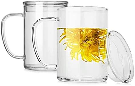 Amazon.com: DRASTAR 20 oz Glass Coffee Mugs &Glass Cups with Lids and Straws, 24 oz : Home & Kitchen