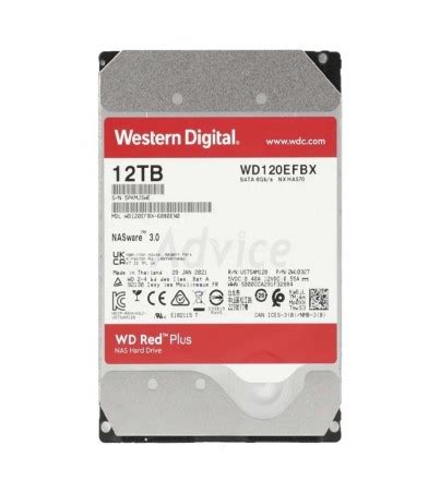 12 TB HDD WD RED PLUS (7200RPM, 256MB, SATA-3, WD120EFBX)(By SuperTStore) - SuperTstore