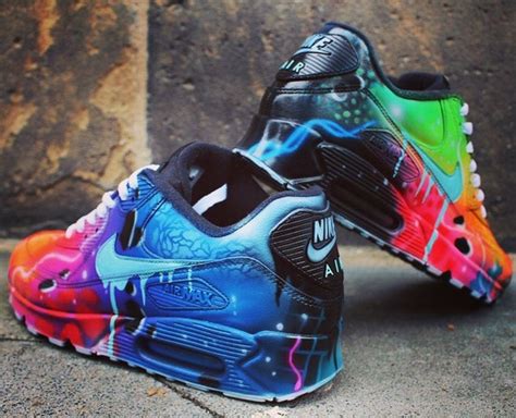 Nike Air Max 90 Blue Galaxy Style Painted Custom Shoes Sneaker