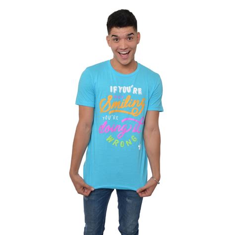 Wassabi If You're Not Smiling T-Shirt - Turquoise | Alex wassabi, Wrong shirt, Youtuber merch