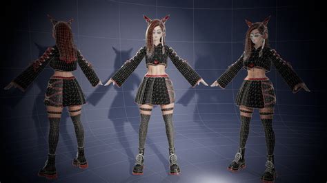 3D Sci-fi Girl With Katana - TurboSquid 2141531