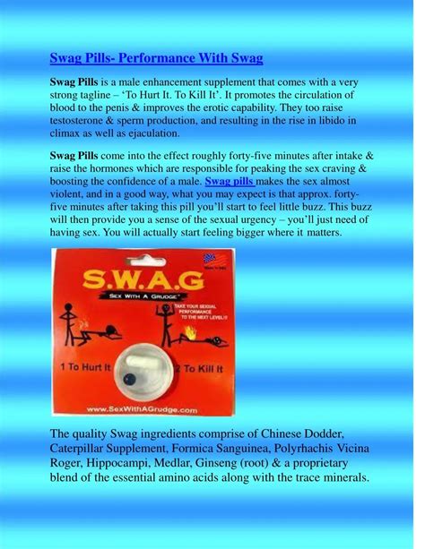 PPT - Swag Pills- Performance With Swag PowerPoint Presentation, free download - ID:7433182