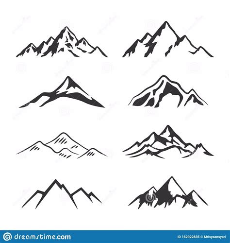 Illustration about Collection mount hill design a illustrator vector of Mountain Silhouette ...