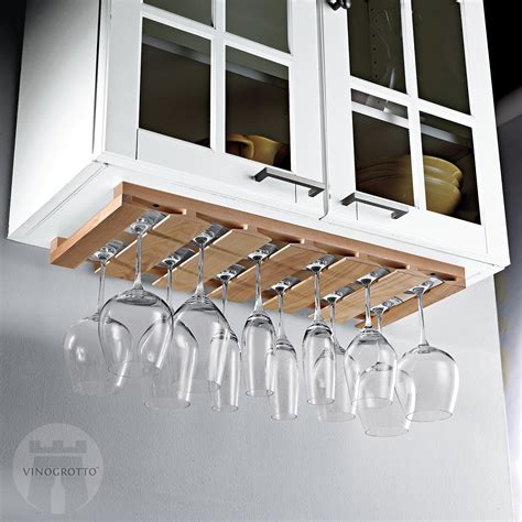 Wood Under Cabinet Wine Glass Rack Wooden Wine Glass Rack | Rumahku News