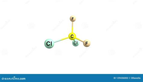 Dichlorodifluoromethane Molecular Structure Isolated on White Stock ...