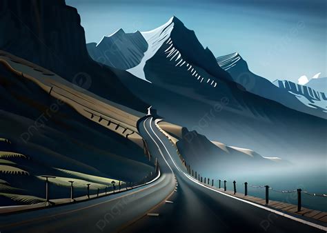 A High Way In Mountain Range Nature Background Image, Mountains, Road, Highway Background Image ...