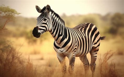 Premium Photo | A zebra in the african savannah background africa ...