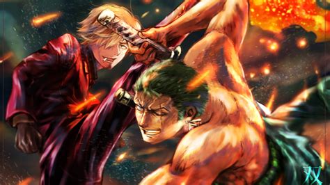 1920x1080 Resolution Roronoa Zoro vs Sanji One Piece 1080P Laptop Full HD Wallpaper - Wallpapers Den