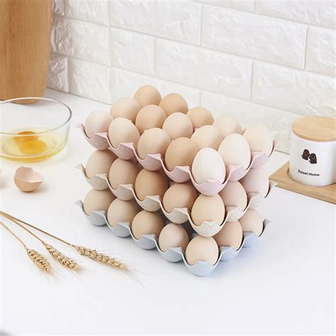 3pcs Plastic Egg Storage Box Organizer Refrigerator Storing Egg Rack 15 Eggs Holder Kitchen Eggs ...