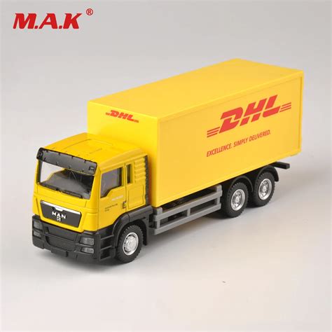 Diecast Truck 1:64 Scale Express DHL Truck Model Yellow Container Transporter Kids Toys ...