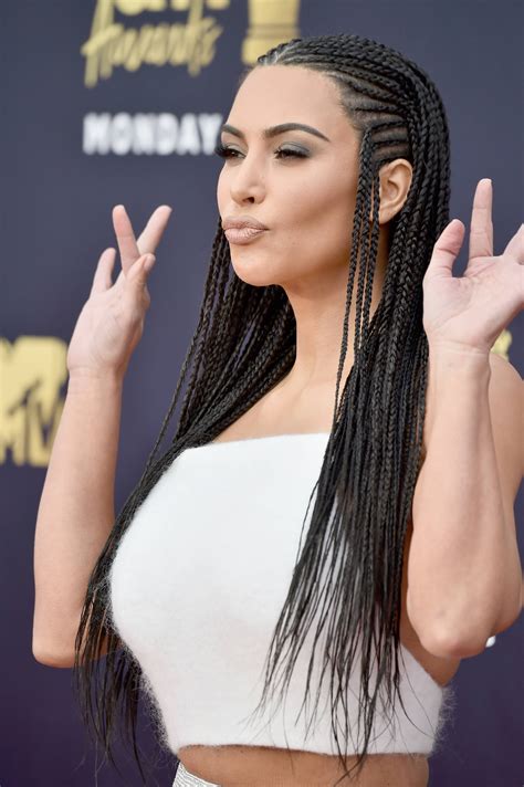 Kim Kardashian Braids Photos