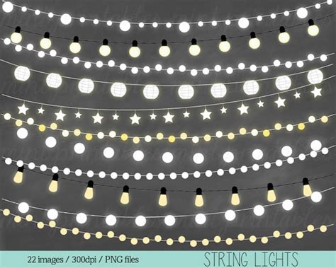 Lights Clipart Fairy Lights Clipart Clip Art String Lights - Etsy