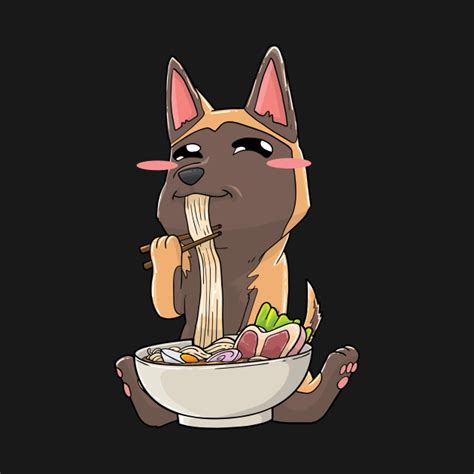 Belgian Malinois Ramen Kawaii Anime - Belgian Malinois - T-Shirt | TeePublic