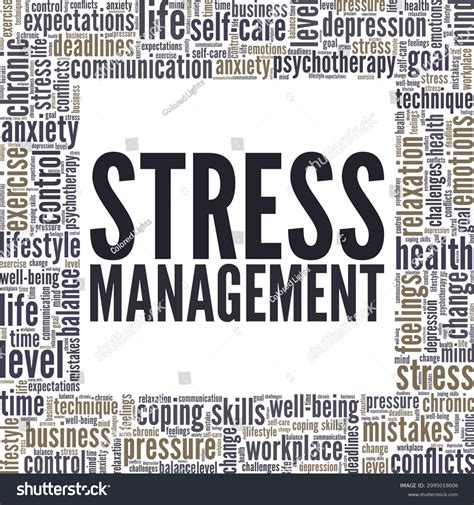 Stress Management Vector Illustration Word Cloud Stock Vector (Royalty ...