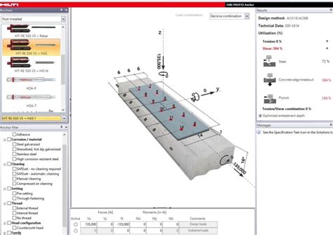 Through bolt design in concrete